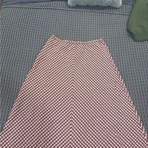 American Eagle Outfitters Red and White Gingham A-Line Skirt